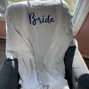 White and Blue Bride Robe